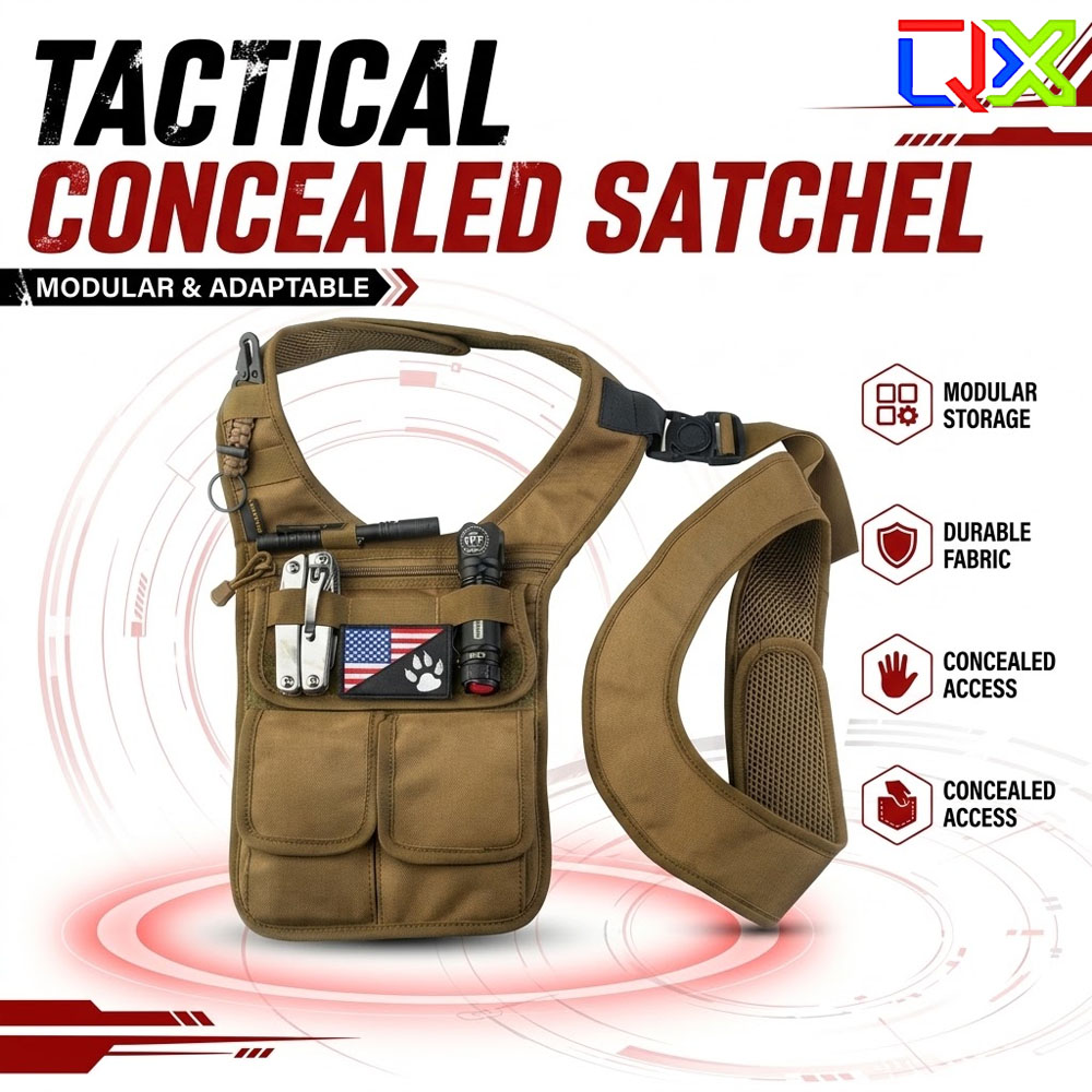 Edc Concealed Carry Bag - QXタクティカル隠しサッチェルアンダーアームショルダーバッグ、男性用屋外用隠しキャリーEDCツールポーチ