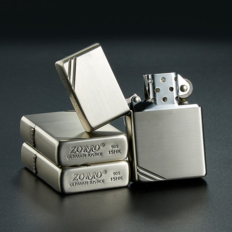 Lighter Insert Zippo - ZORRO 純銅防風金属パーソナライズされたクリエイティブスクエアヘッドレトロヴィンテージ平行線灯油ライター