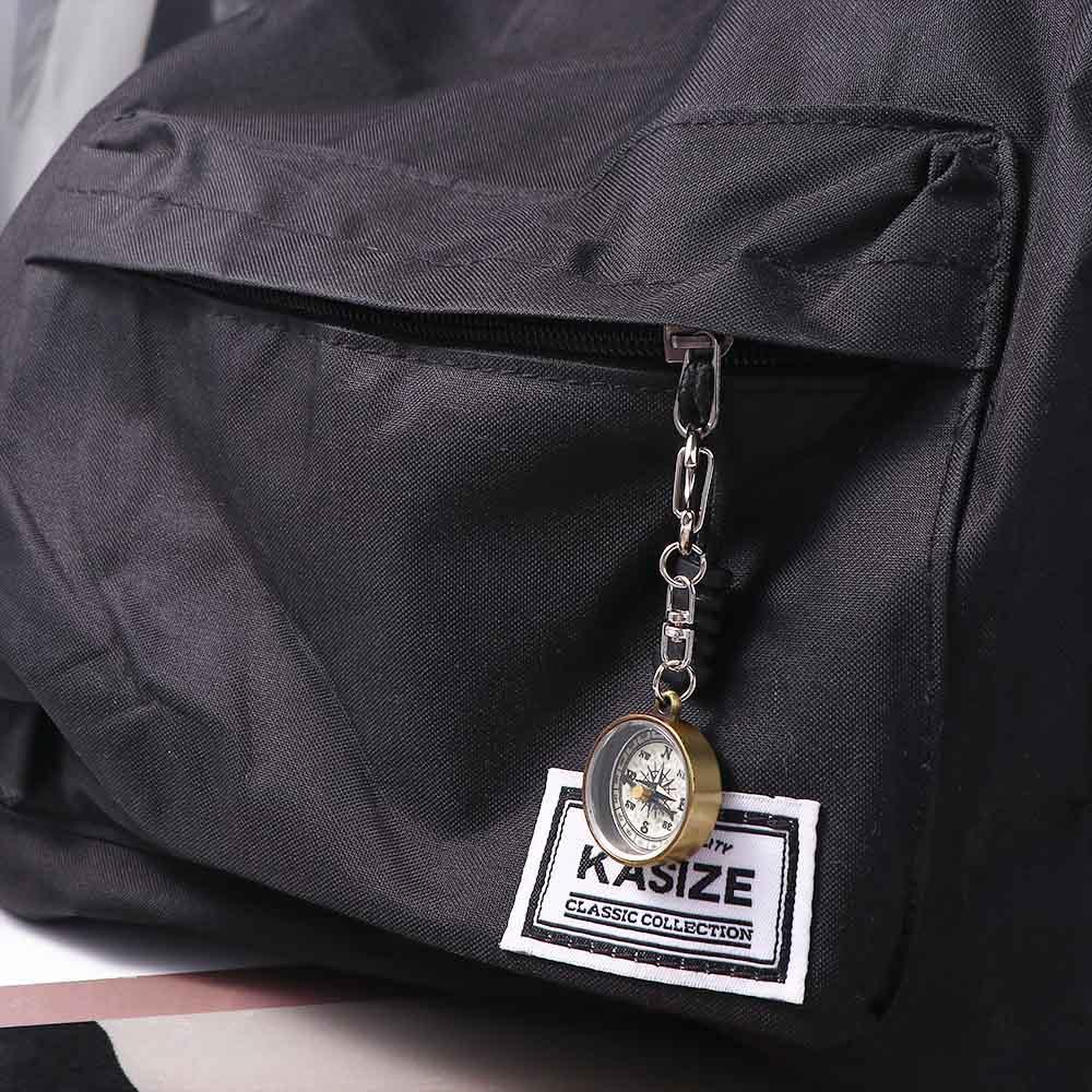 Compass Keychain Mini - キーホルダー型ペンダント、クライミング用具、ヴィンテージ風、携帯用ナビゲーションツール、ポケットコンパス、ミニコンパス、キャンプ用コンパス、キーリング