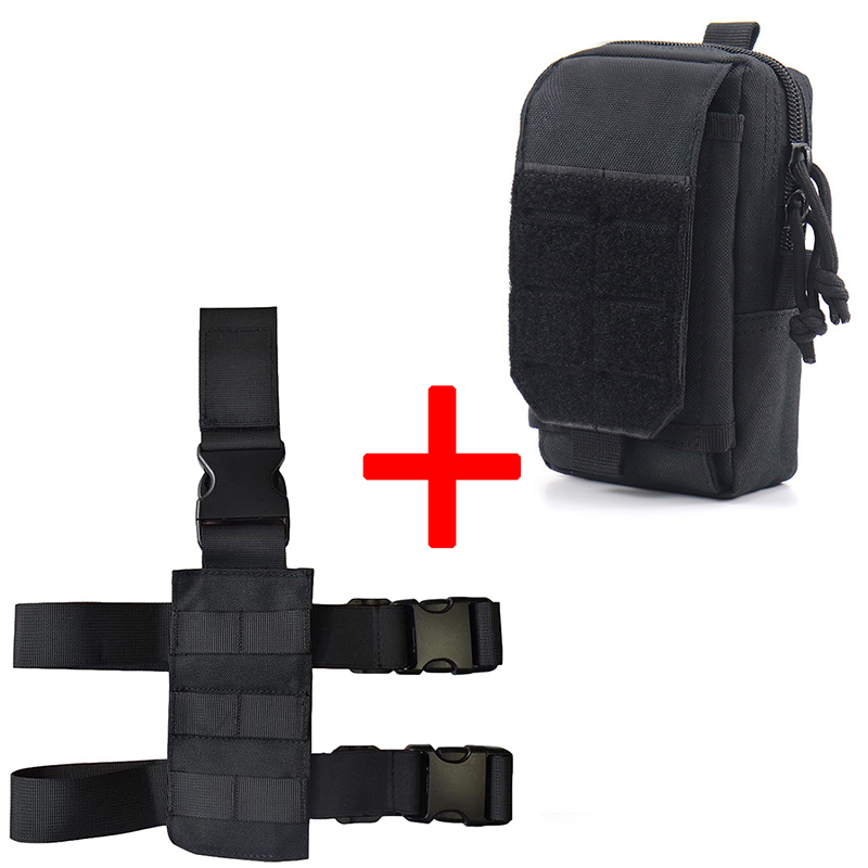Edc Carry Belt - 戦術的なドロップレッグプラットフォーム太ももMOLLEリグ、調節可能なベルトと太ももストラップ付きMOLLEモジュール、MOLLE電話EDCバッグオーガナイザー付き