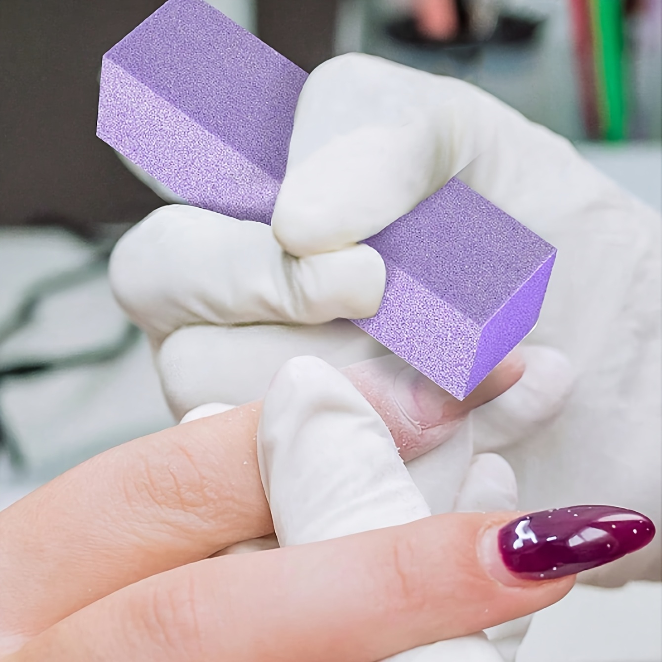 Nail File Titanium - ネイルファイル10点セット、ネイルアートスポンジブロック、高密度フォームスポンジ研磨ストリップ、ネイルサロンの必需品