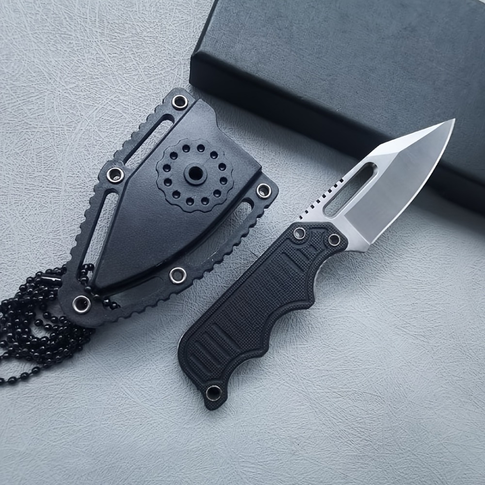Edc Fixed Blade Deep Carry - EDC（エブリデイキャリー）固定刃ナイフ、ブラックハンドルネックレスナイフ、カイデックスシース付き、アウトドアキャンプ用ユーティリティナイフ