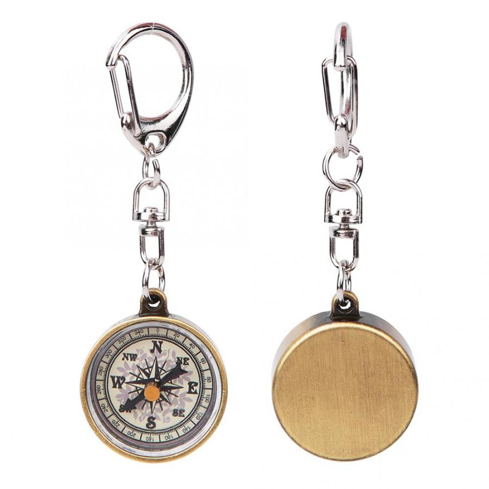 Compass Keychain Mini - 携帯用キーリング型ミニコンパス、屋外用亜鉛合金製キーホルダー、旅行用ギフト、ペンダント、ナビゲーションツール、ポケットコンパス、キャンプ用コンパス。