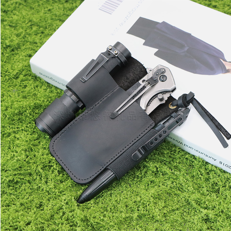 レザーEDCツールポーチ アウトドアタクティカル懐中電灯ホル - Edc Carry Pocket のレビューと価格