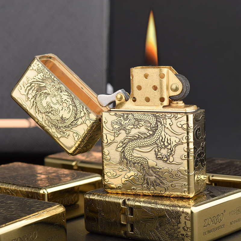 ゾロ 912 912S レトロハイエンド重装甲真鍮チタン防風 - Lighter Insert Zippo のレビューと価格