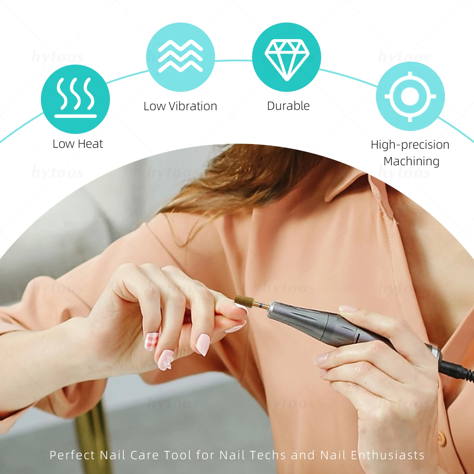 HYTOOS 5個セット チタン製ネイルドリルビット ダイヤ - Nail File Titanium のレビューと価格