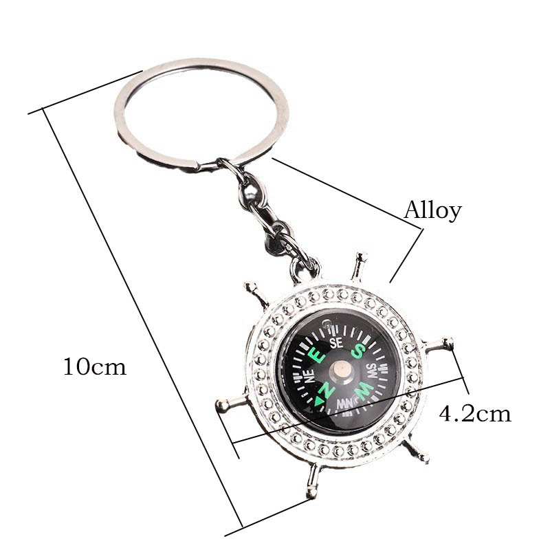 新しいコンパスキーホルダーユニセックスアウトドア登山ロックク - Compass Keychain Mini のレビューと価格