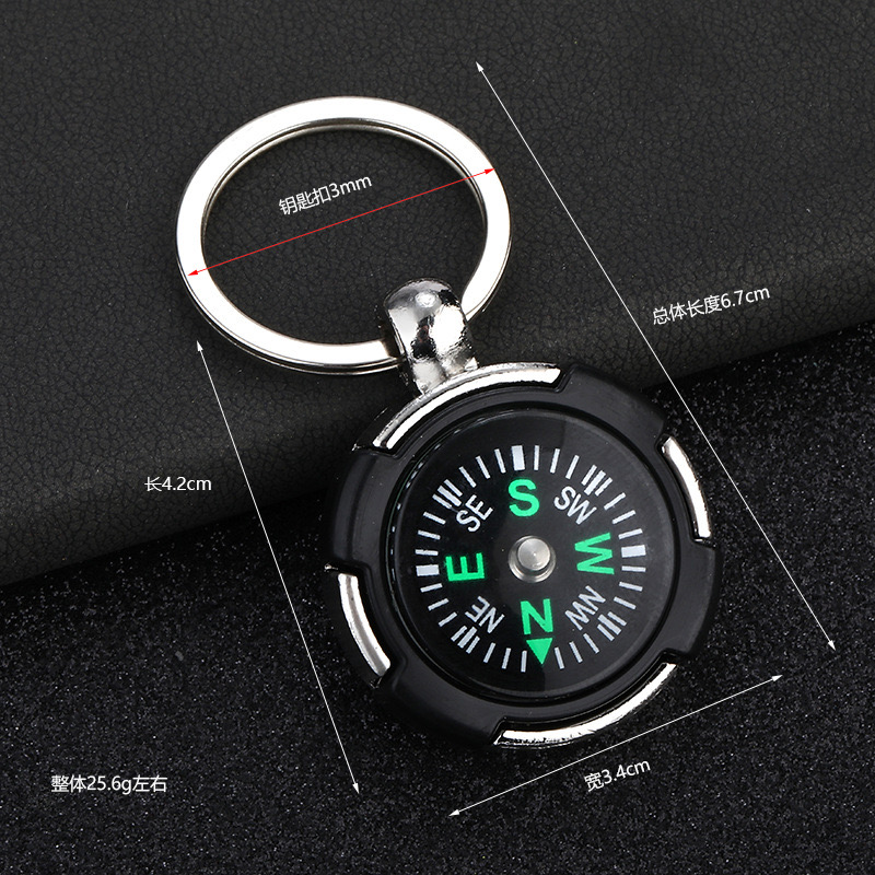 新しいコンパスキーホルダーユニセックスアウトドア登山ロックク - Compass Keychain Mini のレビューと価格