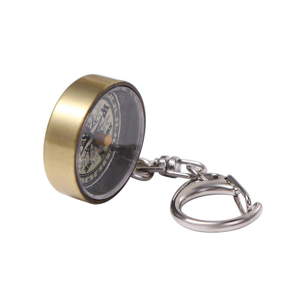 ゴールドカラーの亜鉛合金製、携帯用ナビゲーションツール、ヴィ - Compass Keychain Mini のレビューと価格