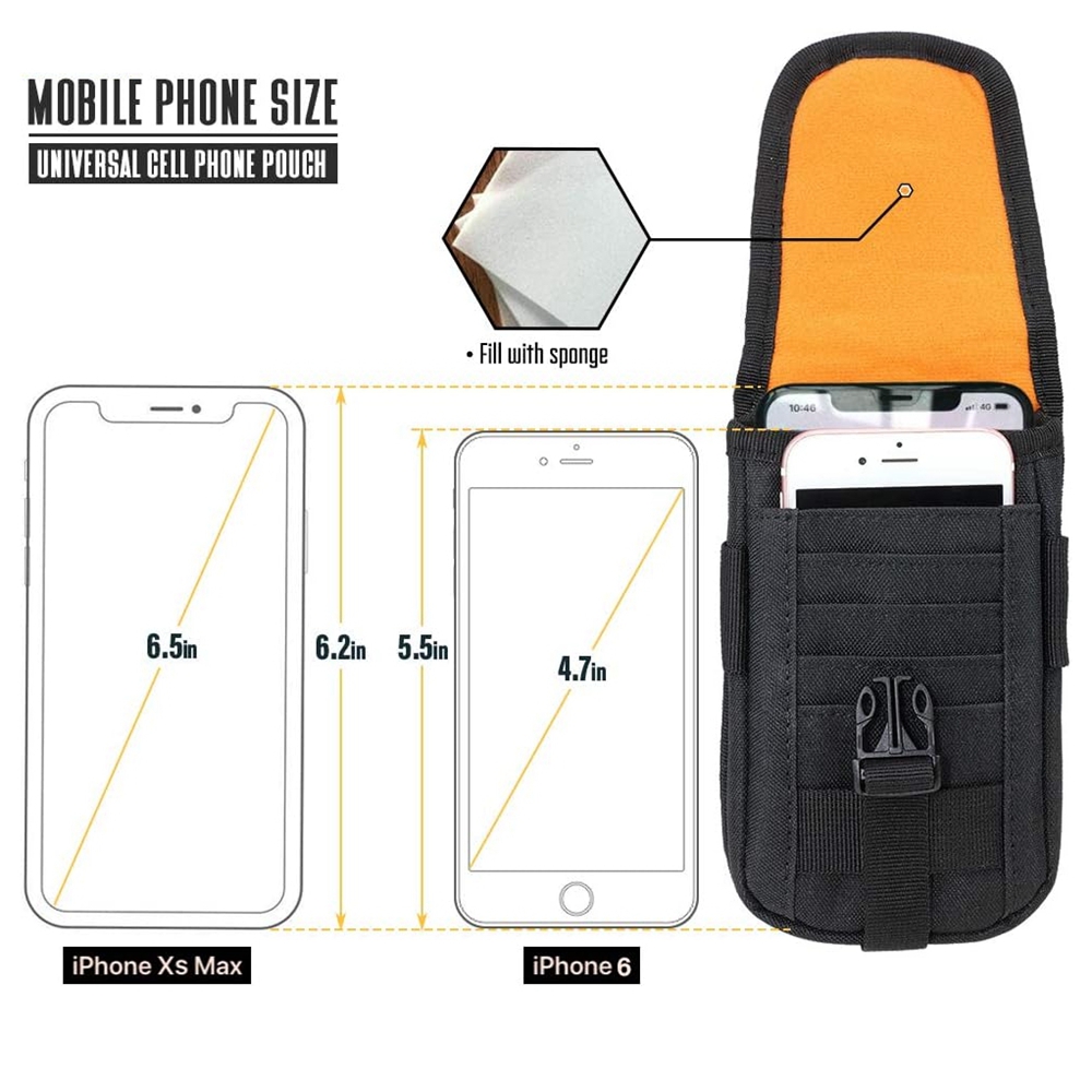 タクティカルフォンポーチMOLLE、スマートフォンホルスター - Edc Carry Pocket のレビューと価格