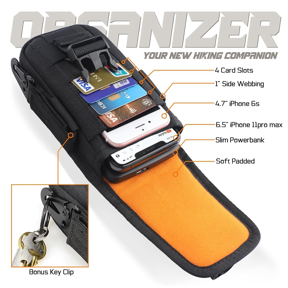 タクティカルフォンポーチMOLLE、スマートフォンホルスター - Edc Carry Pocket のレビューと価格