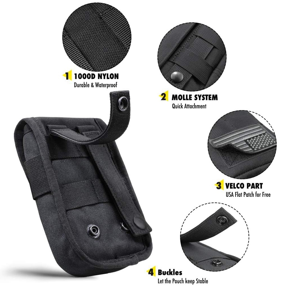 タクティカルフォンポーチMOLLE、スマートフォンホルスター - Edc Carry Pocket のレビューと価格