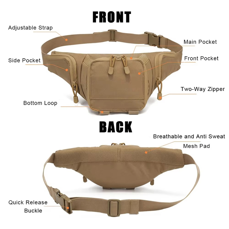 メンズ用スポーツ・ファニーパック。隠し携帯に適したウエストバ - Edc Concealed Carry Bag のレビューと価格