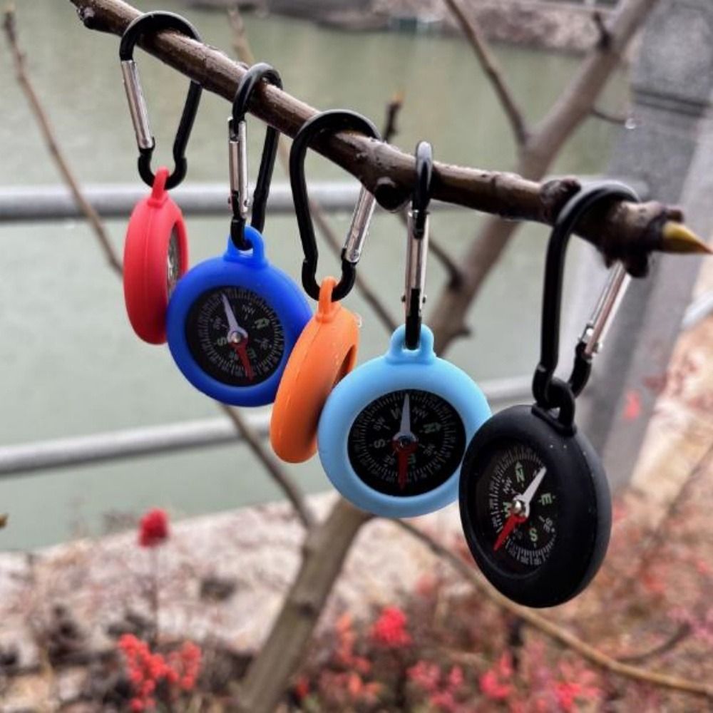 ミニアウトドアサバイバルコンパスカラビナ（コンパス付き）9色 - Compass Keychain Mini のレビューと価格