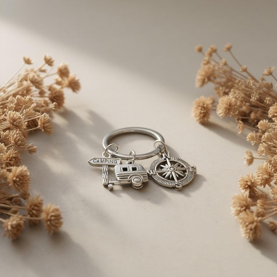 1/5/10/20/50/100個入り キャンプ用RVキーホ - Compass Keychain Mini のレビューと価格