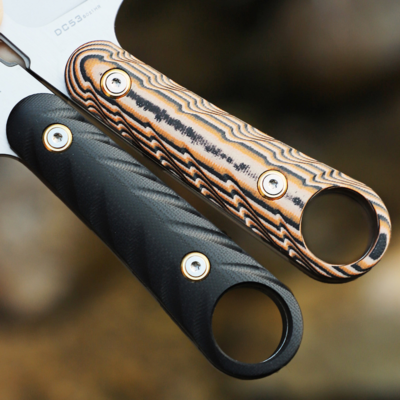 高硬度DC53鋼製ストレートエッジナイフ。アウトドアハイキン - Edc Fixed Blade Deep Carry のレビューと価格