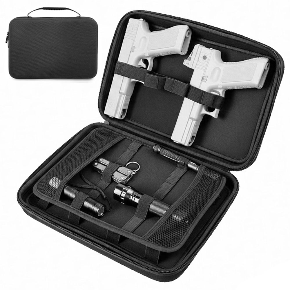 戦術的なピストルガンケースデュアルガン収納バッグ隠しキャリー - Edc Concealed Carry Bag のレビューと価格